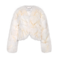 (self-employed) Ozlana vertical collar fox fur straw female winter design with fur integrated 100 lap short jacket