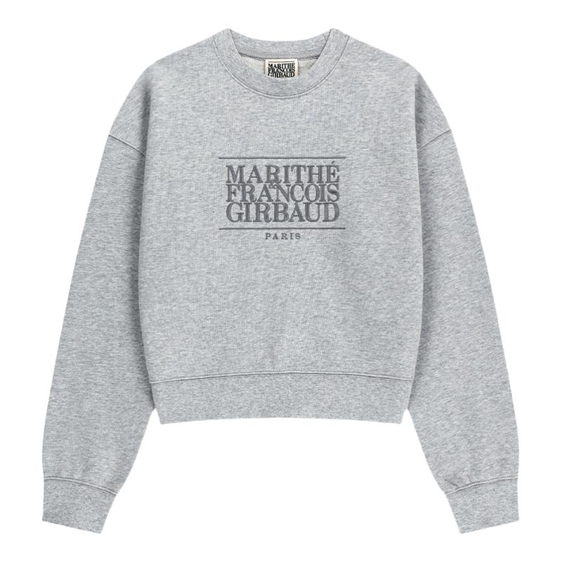 MARITHE Women's Classic Logo Short Sweatshirt