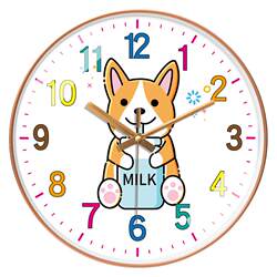 Cartoon Clock Wall Clock for Living Room, Ultra-Quiet, Creative Style, Cute Shiba Inu Dog, Fashionable Bedroom Clock for Home Use