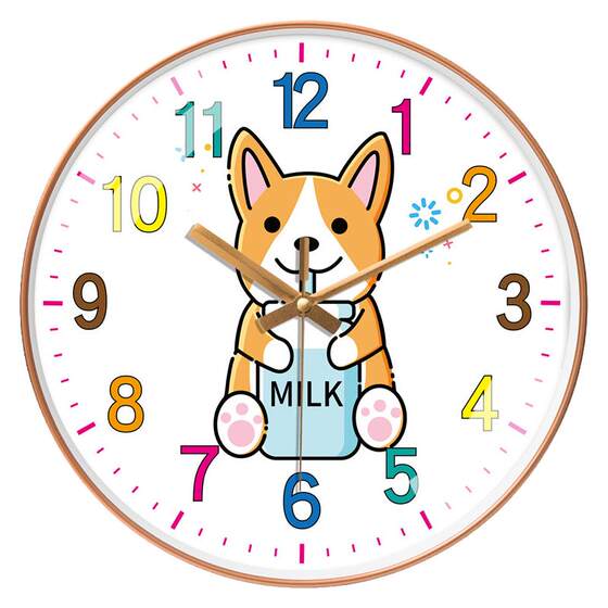 North Look Cartoon Style Silent Puppy Cute Bedroom Clock