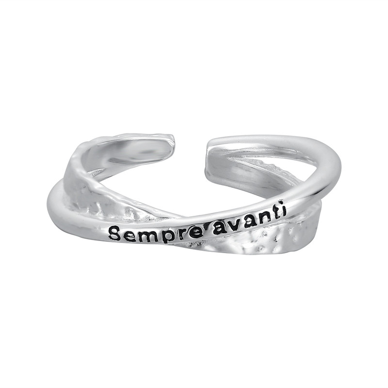 Sterling Silver Tail Ring Forever Forward Italian Ring