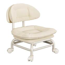 Universal Wheel Small Stool Household Low Stool Living Room High-Looking Lazy Pulley Mobile Backrest Small Chair with Wheels