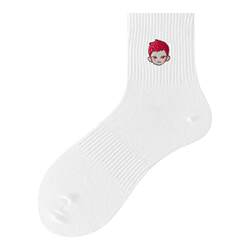 Zoyin socks men's spring and summer mid-calf socks pure cotton breathable cartoon ເດັກ​ຊາຍ​ງາມ trendy