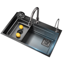 Zhi high-pressure grained wash basin large single-slot kitchen thickened stainless steel sink nano undercounter basin wash basin sink