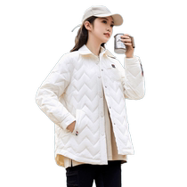 Duck Duck Shirt Collar Down Jacket Clothing Woman 2024 New pint minimalist Short Shirt Collar Casual 100 lap jacket J