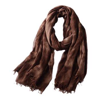 Soft and Comfortable! Autumn and Winter Scarf, Versatile for Men and Women, Artistic, Unique, Fashionable Scarf in Caramel Brown with Dirty Dyeing