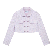 (Same style as Zhao Liying) self-portrait spring and summer lilac small fragrance style double-breasted short coat