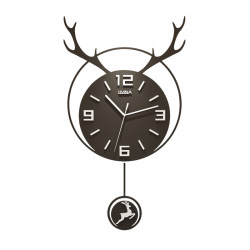 Nordic Deer Head Wall Clock for Living Room, Stylish and Creative, Trendy Wall-Mounted Clock, Simple Modern Silent Clock