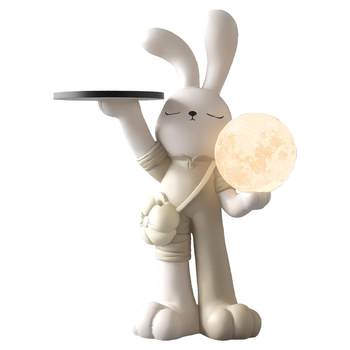 Nextstar cream style rabbit floor-standing ornament side table lamp