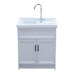Ceramic laundry pool balcony home with washboard basin integrated sink cabinet hand washing face space aluminum bathroom cabinet