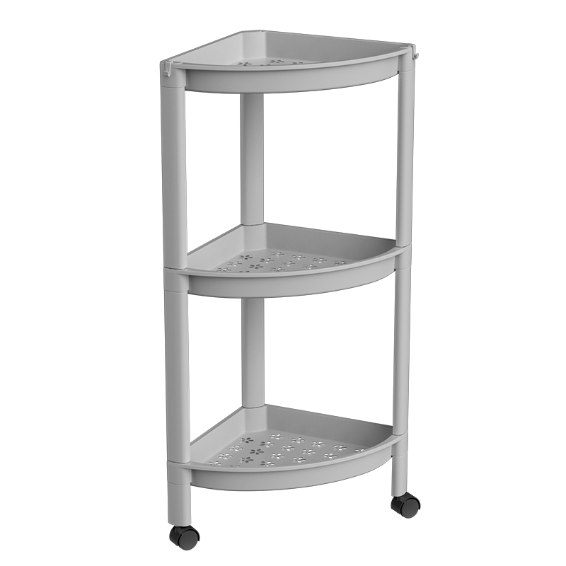 Multi-layer triangular storage rack bathroom floor storage rack toilet supplies storage rack kitchen clip trolley
