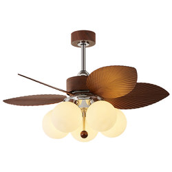 Suoyan's New Fan Lamp, Mid-Century Style Ceiling Fan Lamp, Simple Eye-Protecting Fan for Living Room, Bedroom, Dining Room, Study, Household Electric Fan