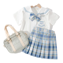 jk uniform suit girls summer clothes children summer college style genuine jade cinnamon dog suit skirt primary school uniform skirt