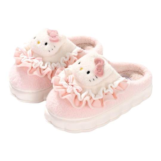 可爱棉拖鞋女款冬季2025新款厚底女童保暖包跟毛毛儿童棉鞋秋冬天