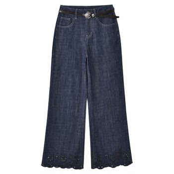 Paul peter 2026 ແບບ summer ໃຫມ່ຂອງແມ່ຍິງ linen denim lace ຄົນອັບເດດ: temperament ແສງສະຫວ່າງ pants cyfbn00770