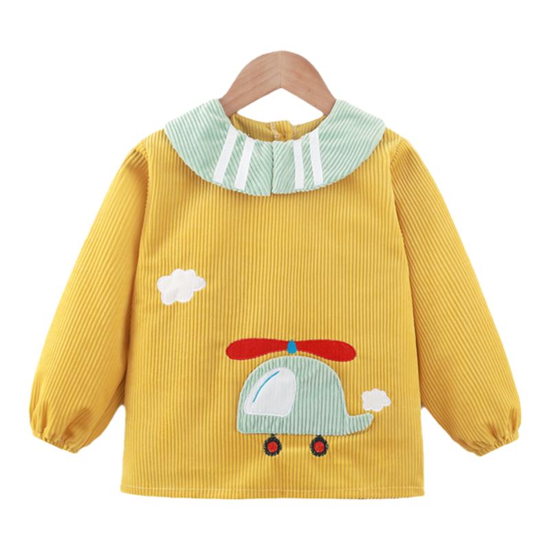 Children's anti-dirty reverse clothing baby coverall velvet fabric