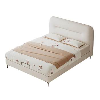 Gujia home leather cream style children's bed
