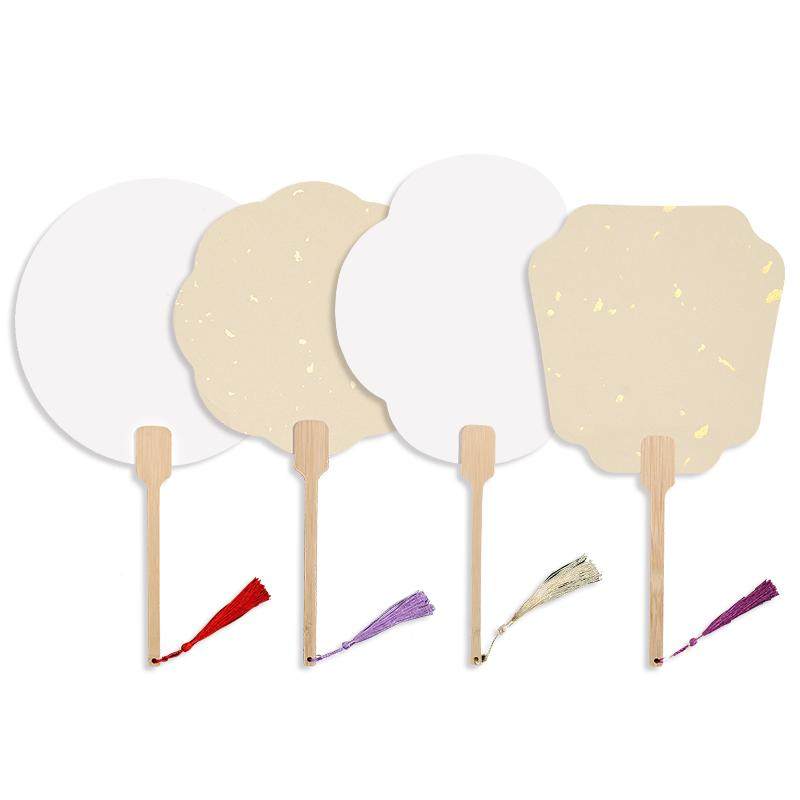 10 pieces of rice paper fans can be used as lacquer fans for calligraphy and painting