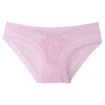 Catman Lace Seamless Crossover Panties Womens Antibacterial Cotton Bottom Crotch Sexy Breathable Thin Quick-drying Triangle Shorts