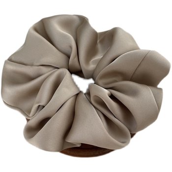 Korean Dongdaemun style cream texture silky satin coffee color intestine large hair ring hair rope hair accessories for women