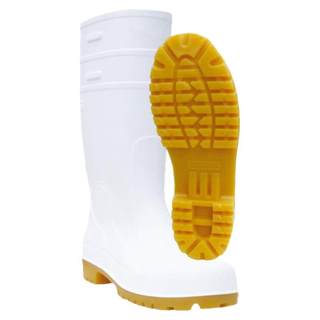 Hot white anti-smash steel toe boots large size oil resistant and hygienic