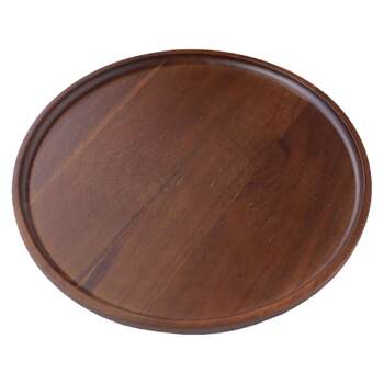 Waterproof solid wood round tea tray large meal tray