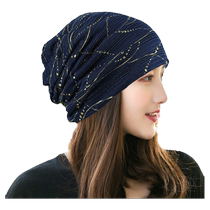 Hats for women trendy spring and summer thin pullover hats breathable pile hats nightcaps windproof bald hats Korean style spring turban hats