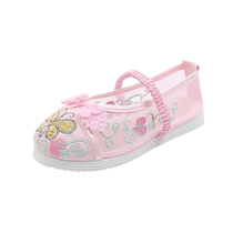 Childrens and girls summer embroidered shoes and sandals costume baby net shoes Chinese style childrens shoes ancient style Han shoes girls Hanfu shoes