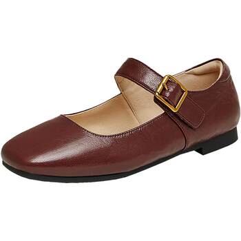 Tianmeiyi sugar cube ballet retro red mary jane leather shoes flat shoes women's soft sole light mouth single shoes 2025 new style