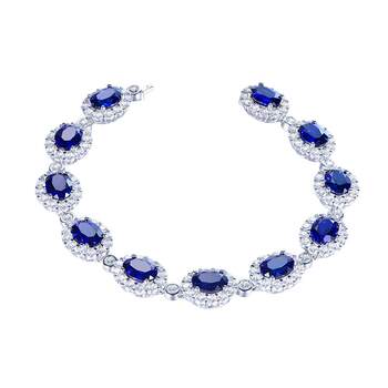 Milai synthetic sapphire bracelet cultivation caibao s925 sterling silver jewelry non-natural light luxury jewelry