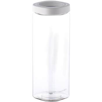Camellia plastic transparent kitchen storage jar with lid