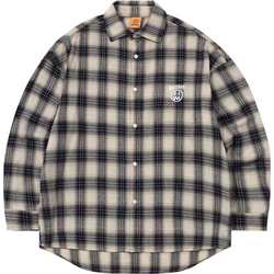 BEASTER retro plaid shirt men's long-sleeved logo embroidered top American trendy brand couple coat