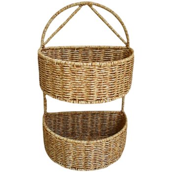 Vineyard craft imitation rattan woven wall-mounted storage basket