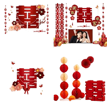 New house wedding room decoration set mens bedroom living room complete set whole house wedding decoration high-end internet celebrity wedding