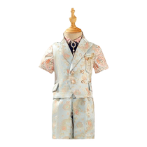 Childrens suit suit boy 2024 new host vest floral shirt small suit flower girl one-year-old dress male