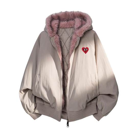 Charles peach heart trendy brand mountain carving cotton coat men's jacket