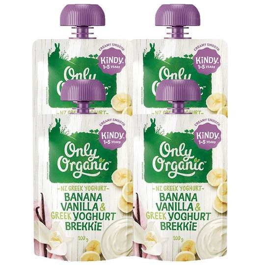 onlyorganic奥利有机酸奶水果泥4装婴幼儿宝宝零食辅食成品无添加