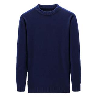 Ordos 100 Cashmere Sweater Men's V-neck Bottom Knitwear Round Neck Thickened Wool Sweater Dad Sweater