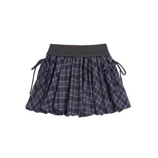Zihan short bud skirt for women 2025 winter new sweet bow tie high waist a-line skirt