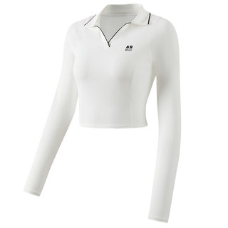 天使季节羽毛球服女秋冬速干运动polo衫绝美网球服长袖上衣服t恤