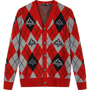 BM retro rhombus decisive sweater trendy brand men's knitted cardigan jacket men's wool sweater 2022 ດູໃບໄມ້ລົ່ນແລະລະດູຫນາວແບບໃຫມ່