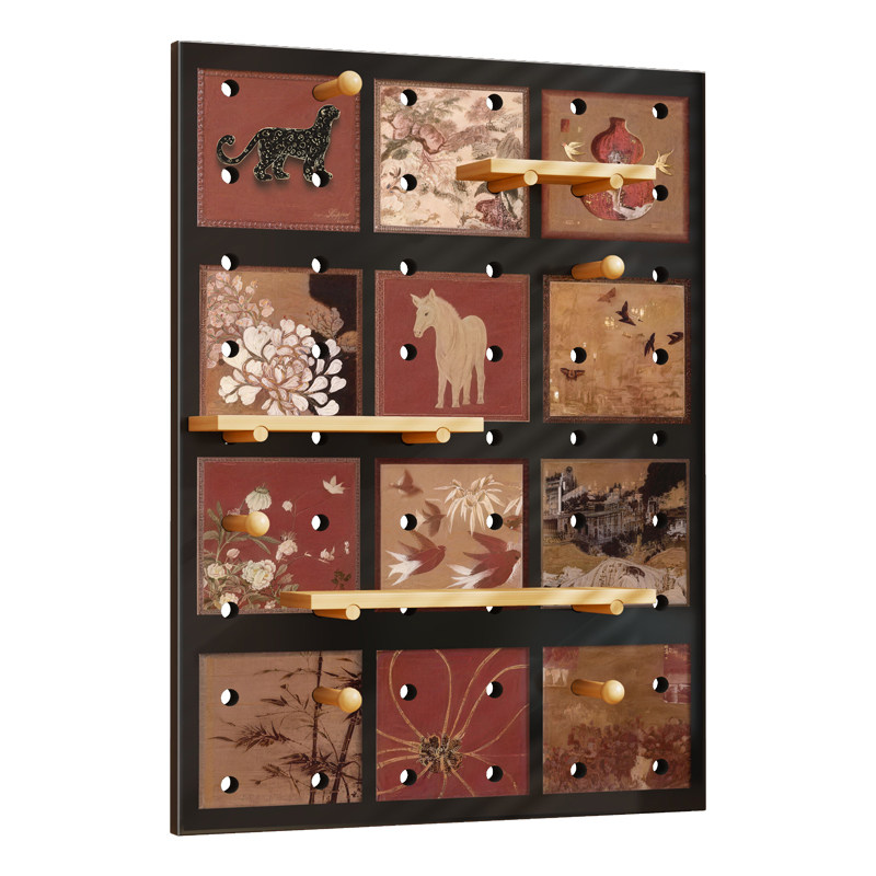 Perforated board entrance door storage rack decorative display rack