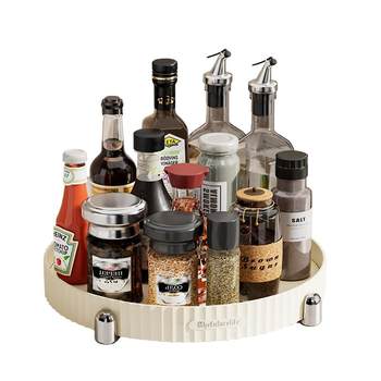 Rotating seasoning rack kitchen multi-function storage box