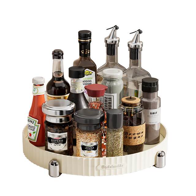 Rotating seasoning rack kitchen multi-function storage box