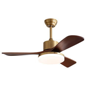 Medieval style restaurant fan light chandelier new chinese style living room bedroom solid wood 2025 new ceiling fan light fixtures