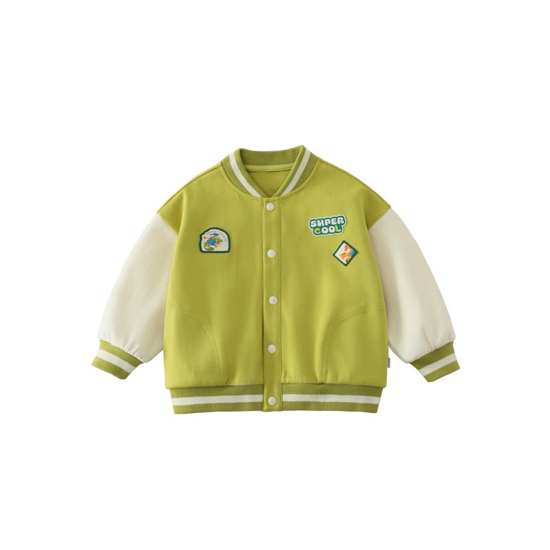 Qiqi Bear boys baseball uniform jacket spring and autumn style