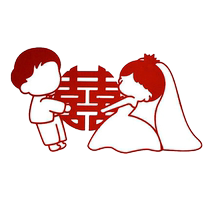Cartoon character happy stickers wedding bedroom wedding room layout set decoration new house window stickers door stickers high-end
