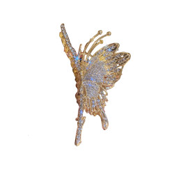 Flash Diamond Butterfly Clip Clip ຊົງຜົມທີ່ສູງທີ່ສຸດສໍາລັບແມ່ຍິງກັບຄືນໄປບ່ອນຂອງຫົວ 2024 ໃຫມ່ຜົມ Shark Clip ສູງທີ່ສຸດອຸປະກອນເສີມຜົມຂະຫນາດໃຫຍ່