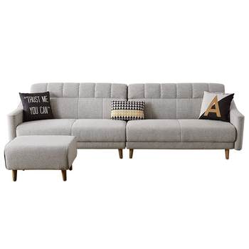 Quanyou home imitation cotton and lines three-person corner fabric sofa
