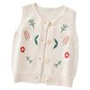 Korean style spring and autumn girls' pure cotton embroidered knitted vest